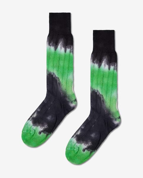 Calcetines Happy Socks Just Bee Crew verde negro blanco
