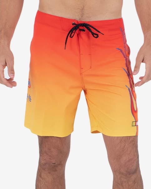 Bañador Hurley Phantom-Eco Nascar Flames rojo amarillo naranja