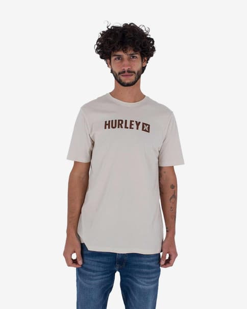 Camiseta Hurley Everyday The Box manga corta beige marrón