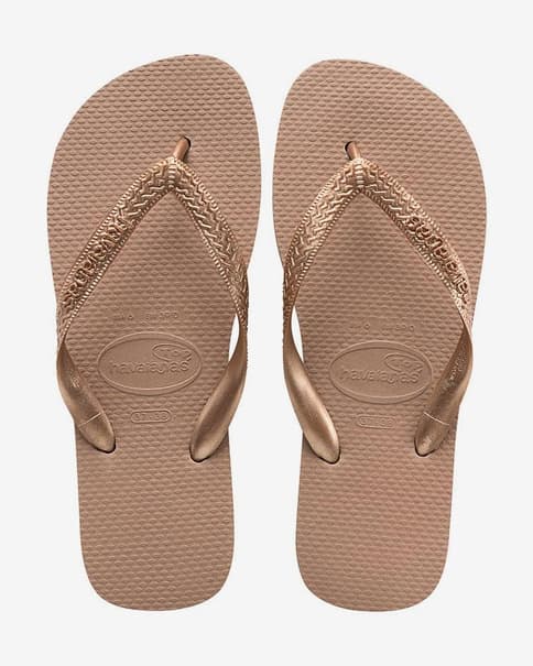 Chinelos Havaianas Top Tiras rosa dourado mulher
