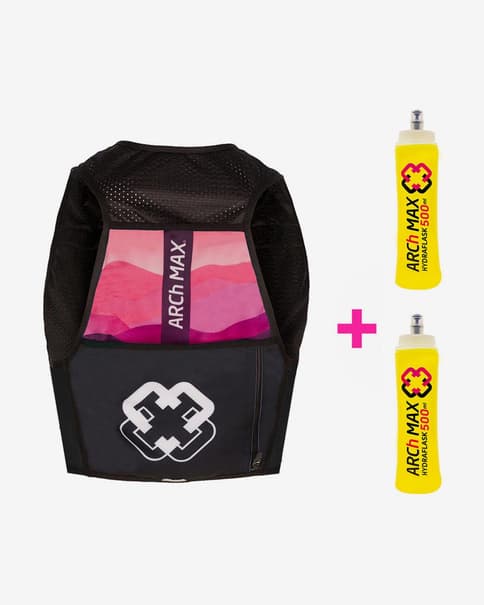 Chaleco Hidratación ARCh MAX 6L + 2 Soft Flask 500 ml rosa negro