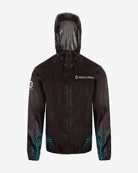Chaqueta con capucha ARCh MAX Windstopper negro azul