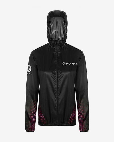 Chaqueta con capucha ARCh MAX Windstopper negro fucsia mujer