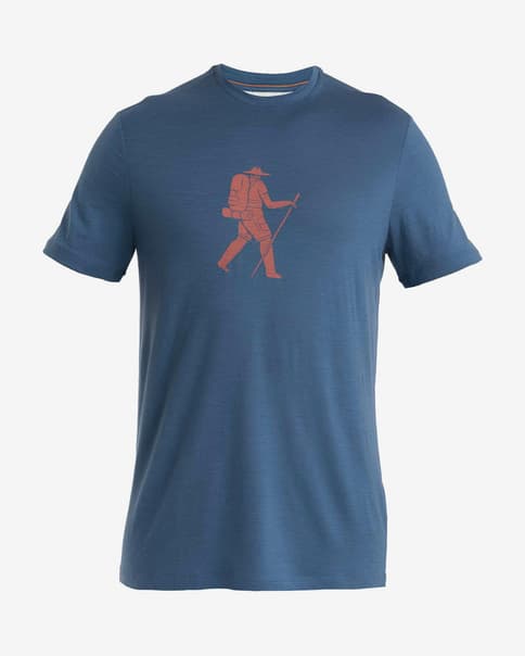 Camiseta Icebreaker Merino 150 Tech Lite III Cadence Paths manga corta azul índigo