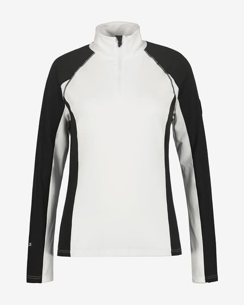 Camiseta Icepeak Faribault manga larga blanco negro mujer