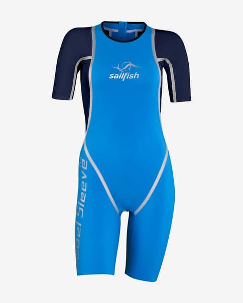 Sailfish Swimskin Rebel Sleeve Pro 2 Badpak Lichtblauw Donkerblauw Dames