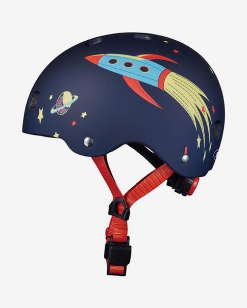 Casco Micro Led azul oscuro rojo infantil