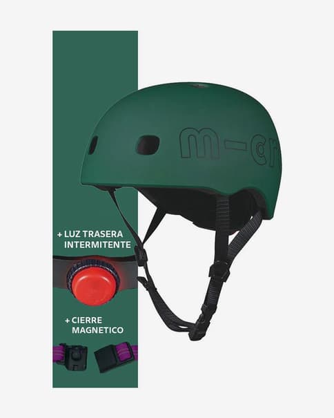 Casco Micro LED verde