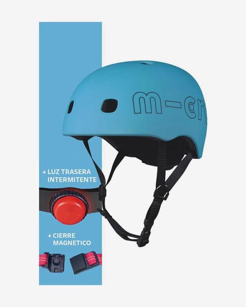 Casco Micro LED azul