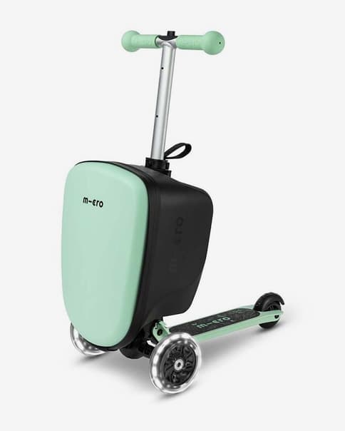 Patinete Micro Luggage Junior LED verde claro