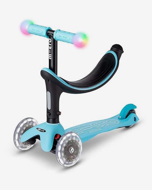 Patinete Micro Mini2Grow Deluxe Magic LED azul