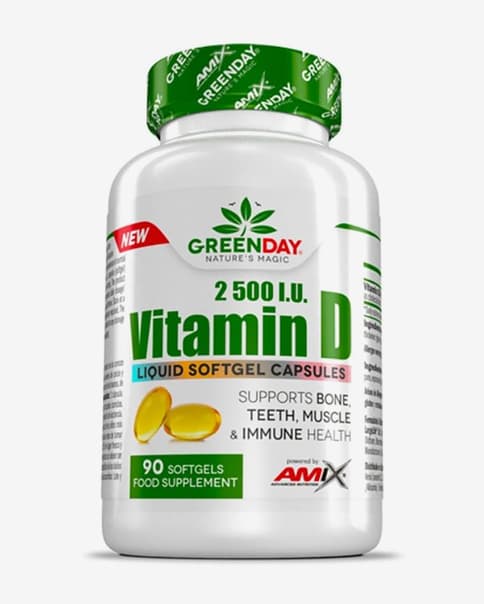 Cápsulas Amix Greenday Vitamin D3 2500 I.U. (90 cápsulas)