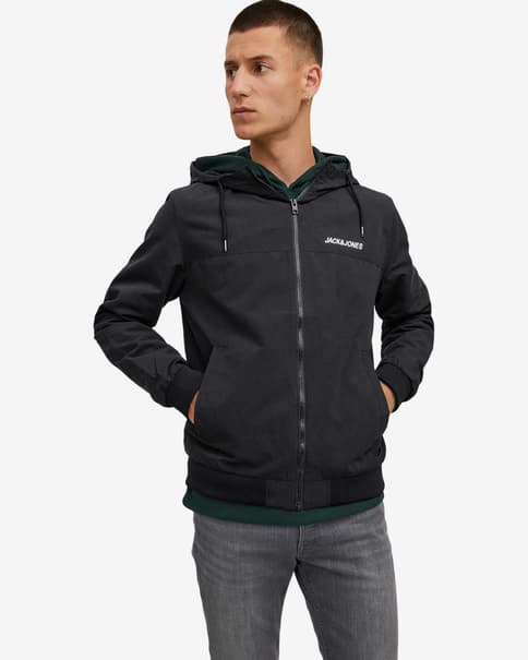 Chaqueta con capucha Jack & Jones Basic Logo negro