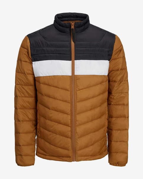 Chaqueta Jack & Jones Hero Puffer marrón blanco negro