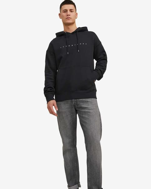 Sudadera con capucha Jack & Jones Essential Logo negro