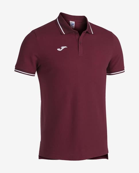 Polo Joma Confort II manga corta granate