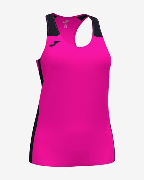 Camiseta Joma Record II tirantes rosa negro mujer