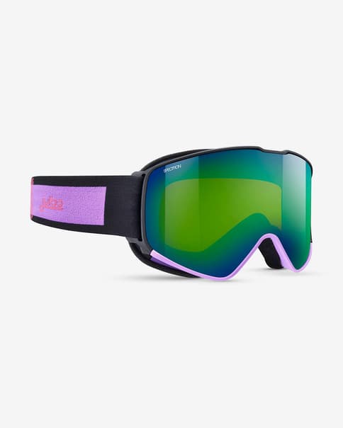 Máscara Julbo Alpha negro violeta con lente espejada Spectron 3 verde