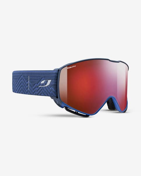 Máscara Julbo Quickshift azul con lente fotocromática Reactiv High Contrast 0-4 rojo