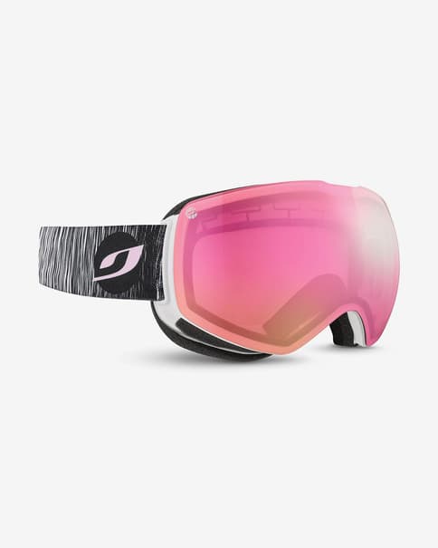 Máscara Julbo Moonlight negro blanco con lente espejada Spectron 2 rosa