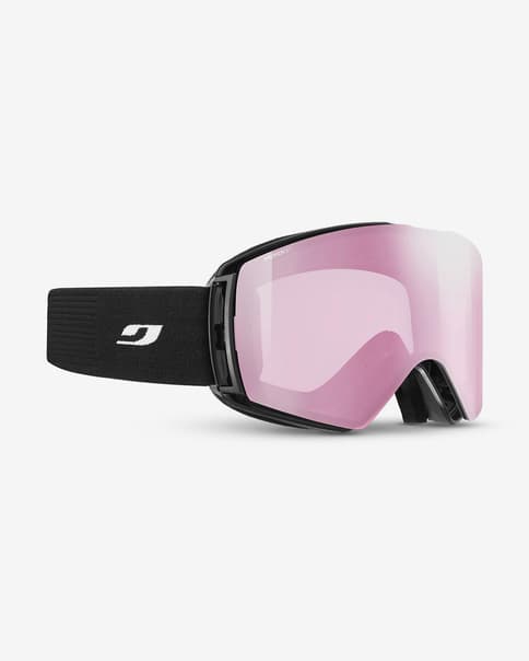 Máscara Julbo Launcher negro con lente espejada Spectron 1 rosa