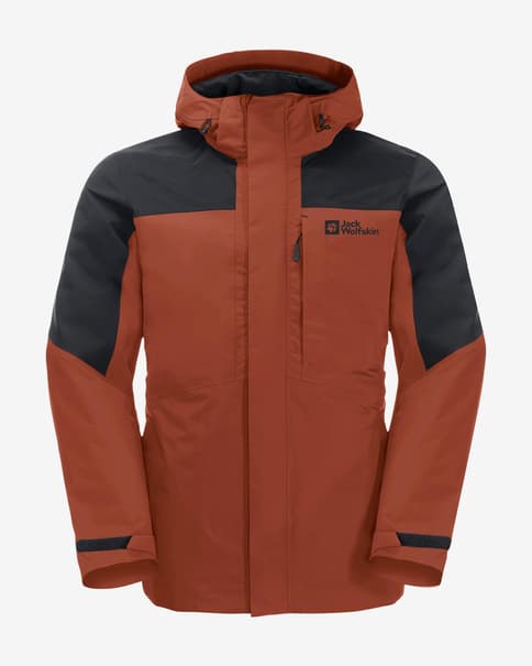 Chaqueta con capucha Jack Wolfskin Romberg 3 in 1 naranja teja