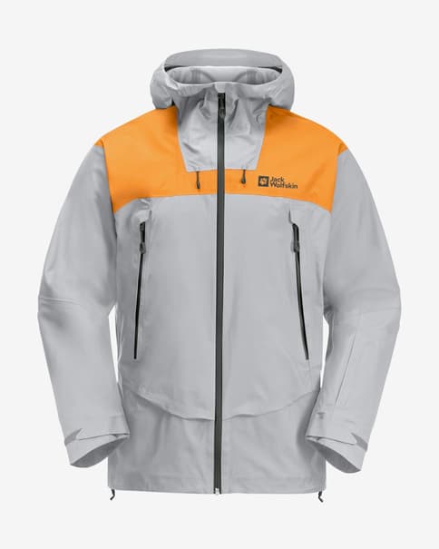 Chaqueta con capucha Jack Wolfskin Alpspitze Pro 3L RECCO gris claro