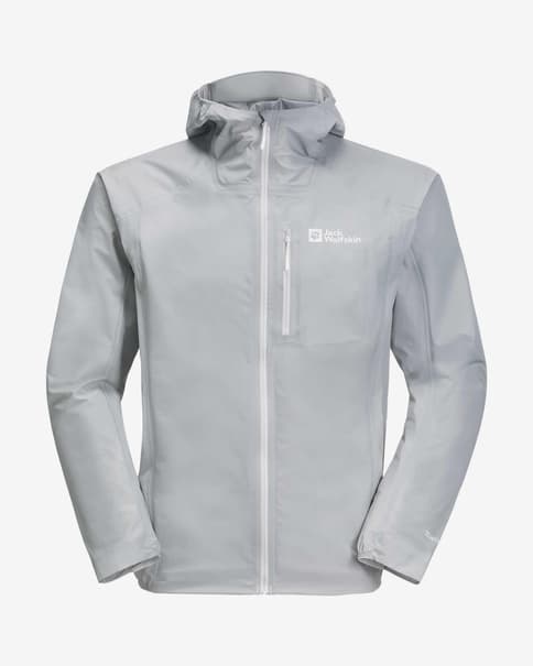 Chaqueta fina con capucha Jack Wolfskin Prelight 3L gris claro