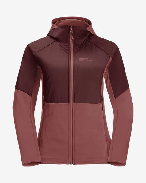 Chaqueta con capucha Jack Wolfskin Alpgrat Pro Insulated Full Zip rosáceo mujer