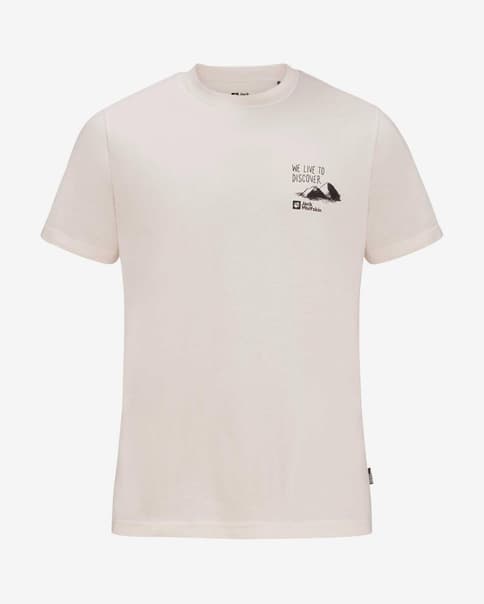 Camiseta Jack Wolfskin Discover manga corta blanco crema
