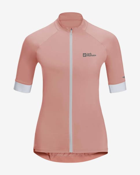 Maillot Jack Wolfskin Gravex Full Zip manga corta rosa mujer