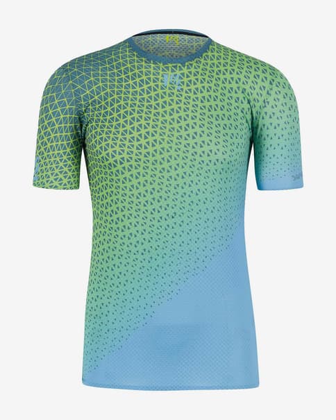 Camiseta Karpos Lavaredo Ultra manga corta verde claro azul claro