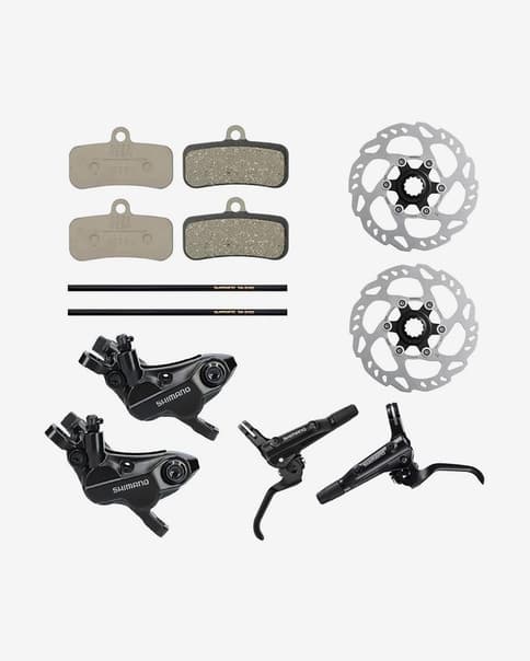 Kit de frenos de disco hidráulico Shimano MT501 4 Pistones + Discos Center Lock