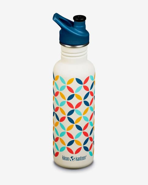 Klean Kanteen Classic Sport Cap 798 ml Flasche weiß/blau