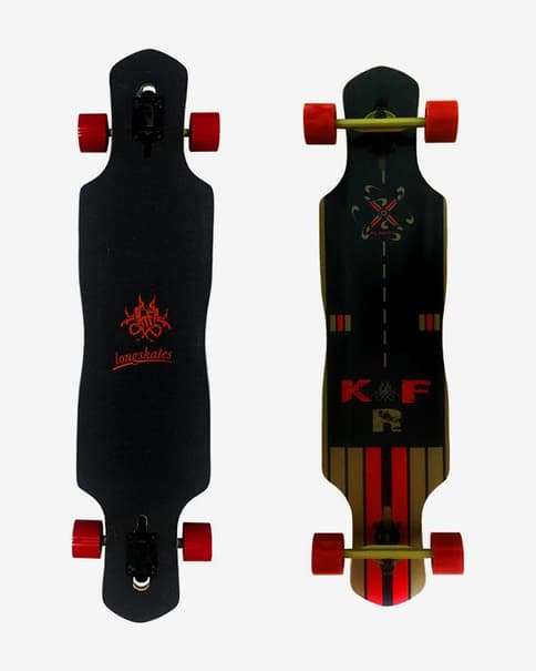 Longboard KRF Planex negro rojo marrón