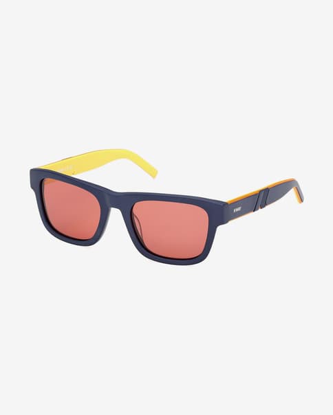 Gafas K-WAY KW0009 negro amarillo con lentes espejadas naranja