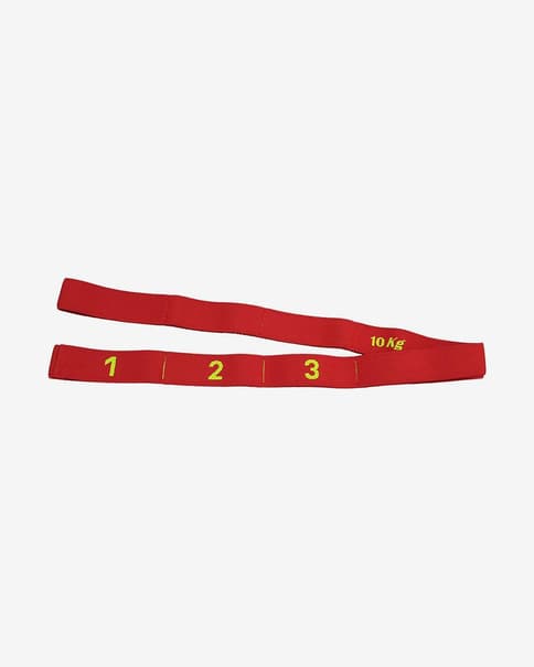Leisis dubbele elastische band met grepen intensiteit 10 kg rood