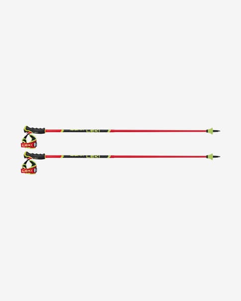 Bastones Leki Venom GS 3D rojo negro amarillo neón (par)