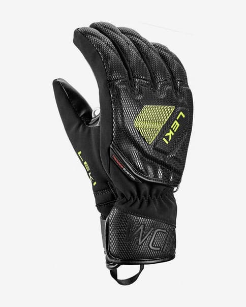 Guantes Leki WCR C-Tech 3D negro amarillo neón infantil