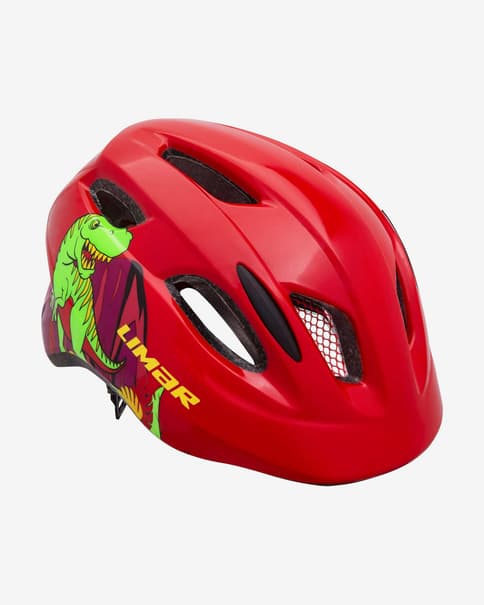 Casco Limar Pro S rojo dinosaurio infantil