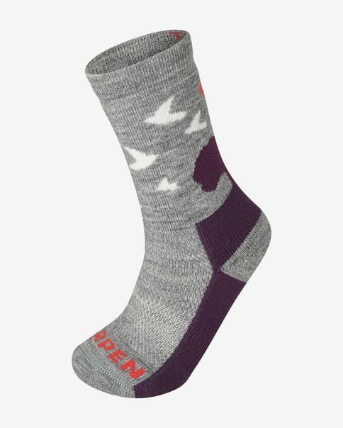 Calcetines Lorpen T2 Midweight Hiker Eco gris lila infantil