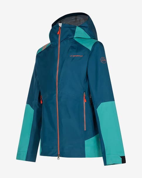 Chaqueta con capucha La Sportiva Crossridge Evo Shell turquesa azul mujer