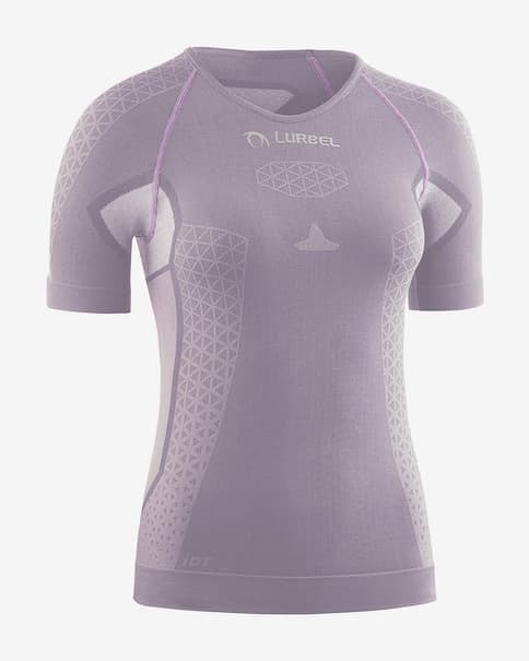 Camiseta Lurbel Cristallo manga corta gris violeta mujer