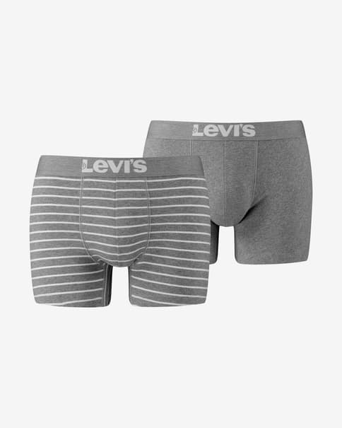 Bóxer Levi's Vintage Stripes gris claro blanco (2 unidades)