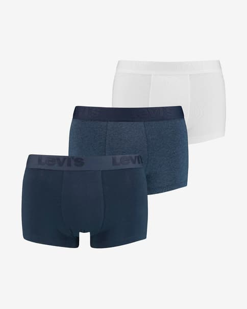 Levi's Premium Boxershorts Donkerblauw Gewassen Blauw Wit (3-pack)
