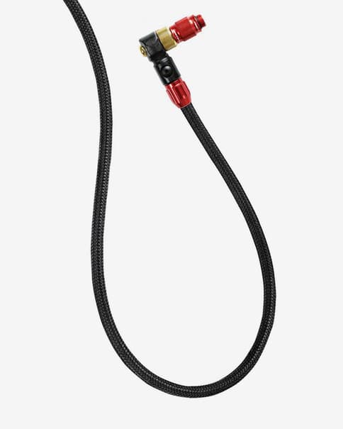 Manguera Lezyne ABS-1 Pro Braided para bomba de pie Pressure Over Drive negro rojo