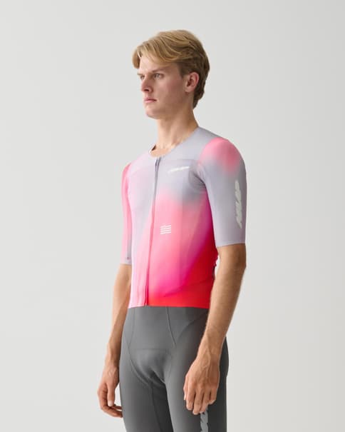 Maillot MAAP Solar Pro Race manga corta rosa gris