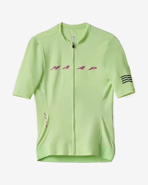 Maillot MAAP Evade Pro Base 2.0 manga corta verde flúor mujer