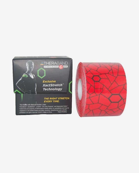 Fita adesiva muscular Thera-Band Kinesiology Tape 5cmx5m pré-cortada vermelho