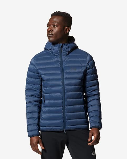Felpa con cappuccio Mountain Hardwear Deloro Down Full Zip blu